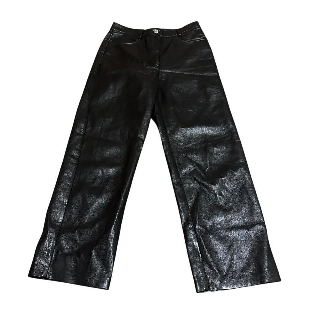 Wilfred Faux Vegan Leather Pants Black Classic Cocktail Party Festival Size 2